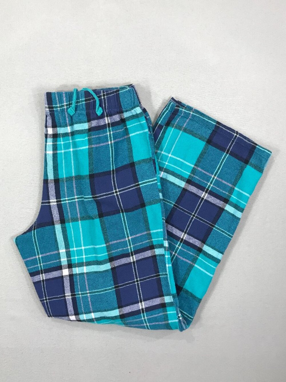 Sonoma Lounge Pants Men's Small Blue Plaid Flannel Pull On PJs Drawstring Pocket